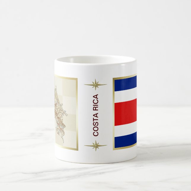 Costa Rica Flagge + Karte Tasse (Mittel)