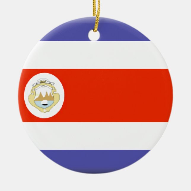 Costa Rica-Flagge Keramikornament (Vorne)