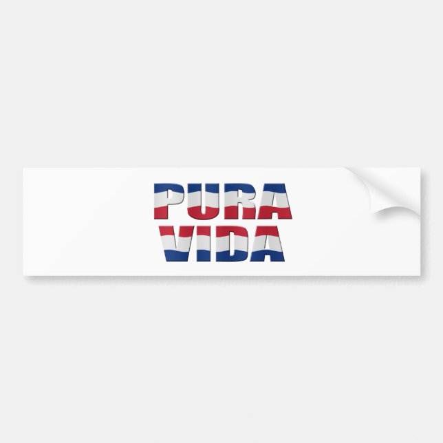 Costa Rica Flagge "Pura Vida" Autoaufkleber (Vorne)