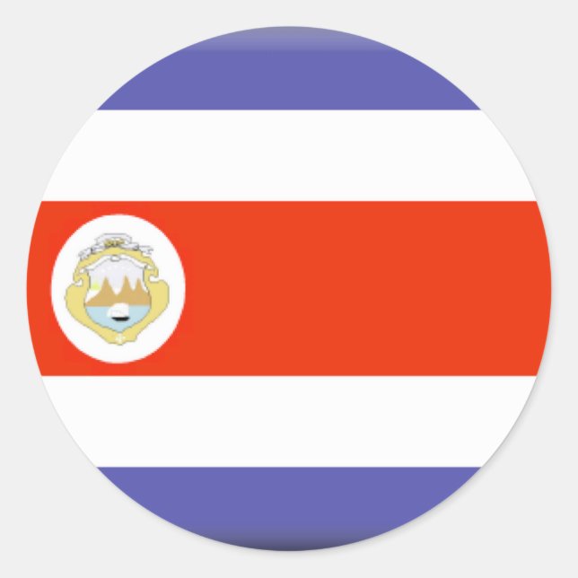 Costa Rica-Flagge Runder Aufkleber (Vorderseite)
