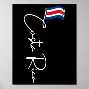 Costa Rica-Flagge Urlaub Tropisch Pura Vida Costa Poster