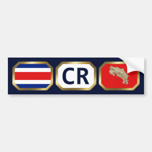 Costa Rica Flaggenplan Autoaufkleber