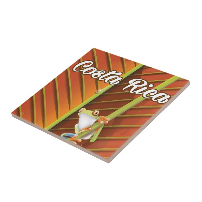 Costa Rica Giftfrosch Reiseplakat Fliese (Seite)