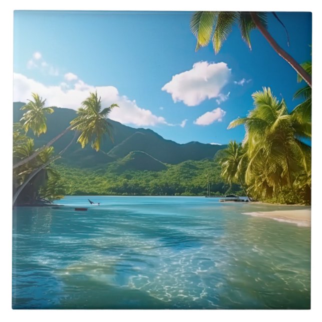 Costa Rica Inselparadies  Fliese (Vorderseite)
