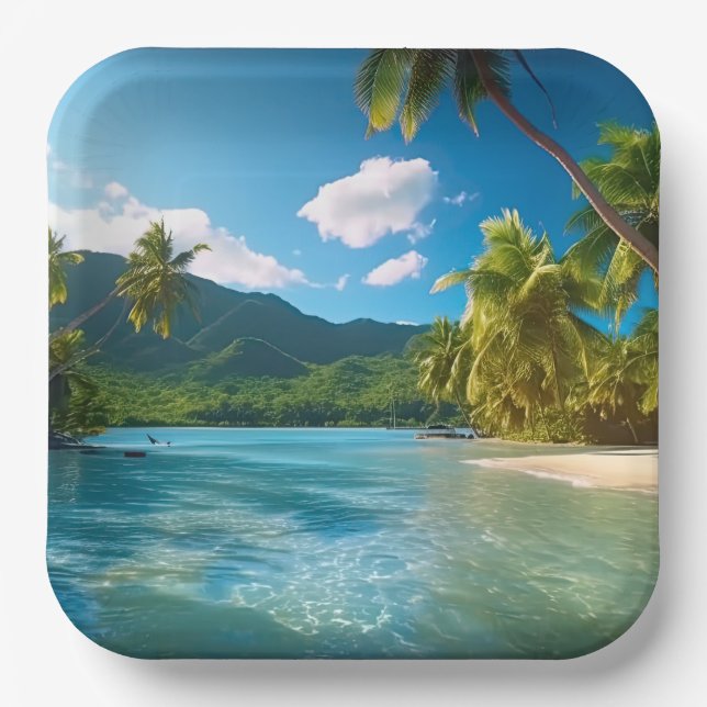 Costa Rica Island Paradise  Pappteller (Vorderseite)