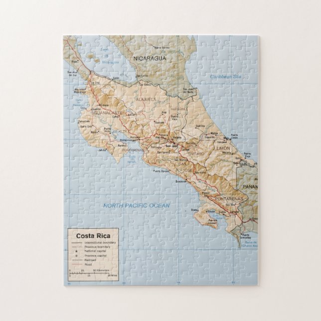 Costa Rica Karte (1987) (Vertikal)