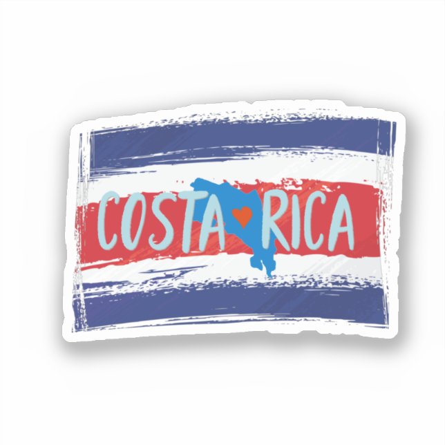Costa Rica Karte Aufkleber (Vorderseite)