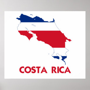 COSTA RICA-KARTE POSTER