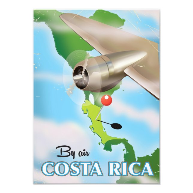 Costa Rica Karte Reiseplakat Fotodruck (Vorne)