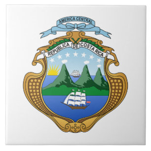 Costa Rica Landeswappen Symbol Emblem Flagge Fliese