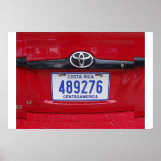Costa Rica Lizenzplatte Poster