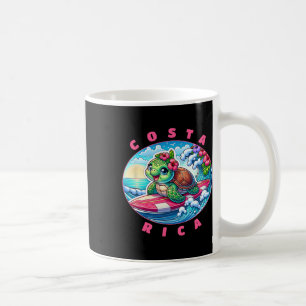 Costa Rica Mädchen Süßes Surfen Meeresschildkröte  Kaffeetasse
