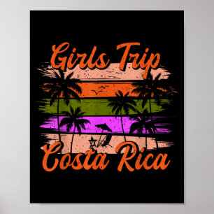 Costa Rica Mädchen-Trip passende Sommerferien Poster