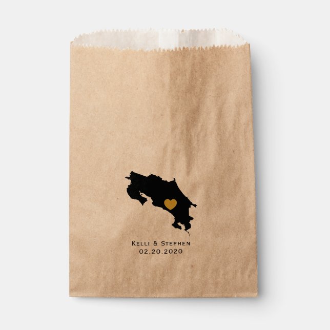 Costa Rica Mariage Faveur Traite Sacs, Sacs Cadeau (Devant)