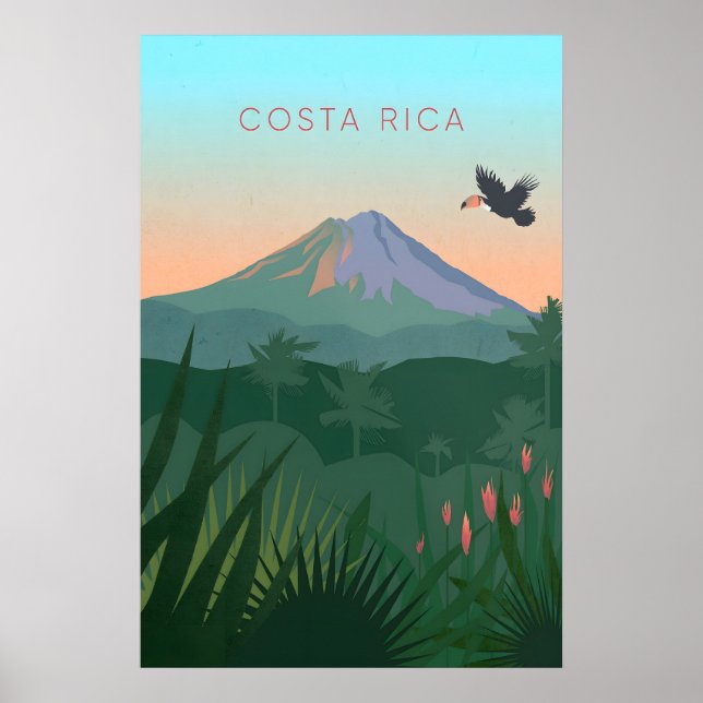 Costa Rica Minimal Reiseplakat Poster (Vorne)