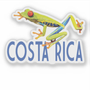 Costa Rica mit mit Augen Rotholzfrosch Aufkleber