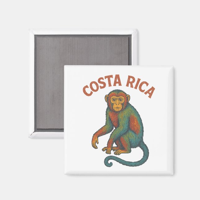Costa Rica Monkey Magnet (Vorderseite/Rückseite)