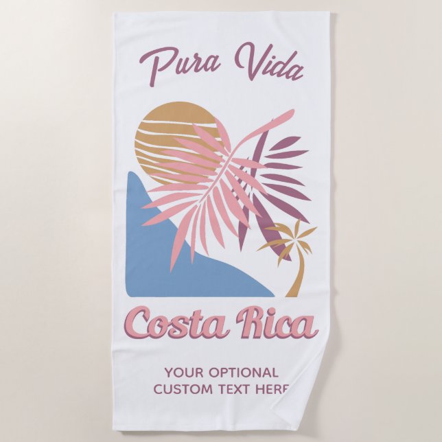 Costa Rica Motto Pura Vida Strandtuch (Vorderseite)