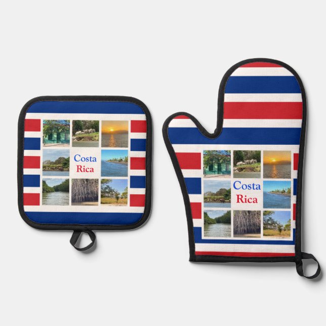 Costa Rica Ofenhandschuh & Topflappen-Set (Vorderseite)
