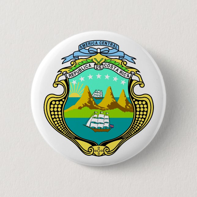 Costa Rica offizielles Wappen Wappenkunde-Symbol Button (Vorderseite)