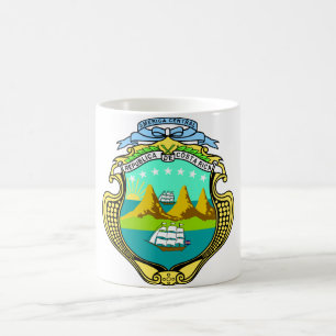 Costa Rica offizielles Wappen Wappenkunde-Symbol Kaffeetasse