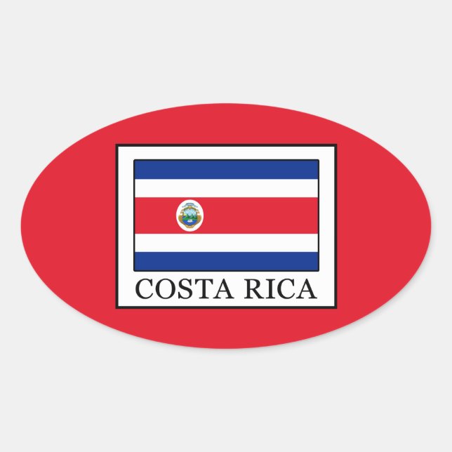 Costa Rica Ovaler Aufkleber (Vorderseite)