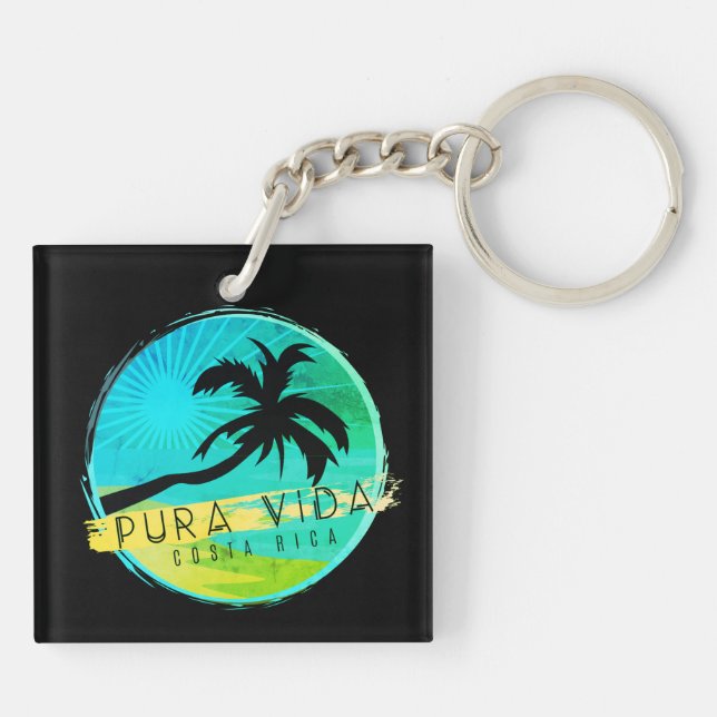 Costa Rica Palm Tree Pura Vida Logo (Dos)