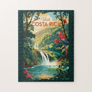 Costa Rica Papagei Illustration Reise Kunst Vintag