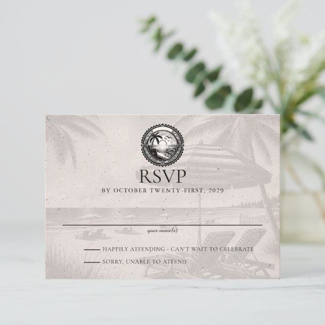 Costa Rica Passport Wedding RSVP Karte (Stehend Vorderseite)