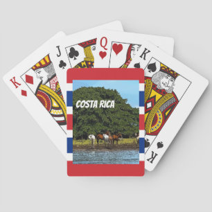 Costa Rica - Pferde am Wasser Spielkarten