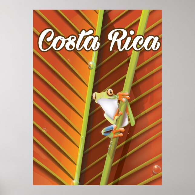 Costa Rica Poison affiche de voyage de la grenouil (Devant)