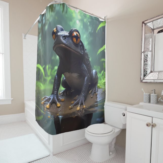 Costa Rica Poison Dart Grenouille rideaux douche (En situation)