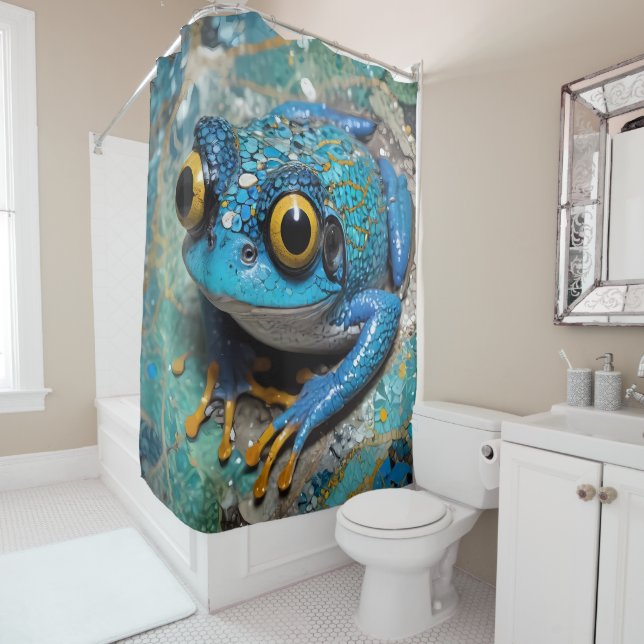 Costa Rica Poison Dart Grenouille rideaux douche (En situation)