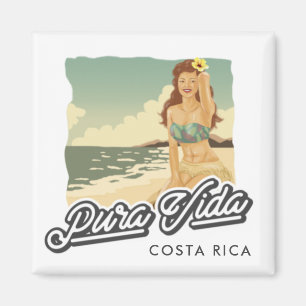 Costa Rica Pura Vida Girl am Strand Magnet