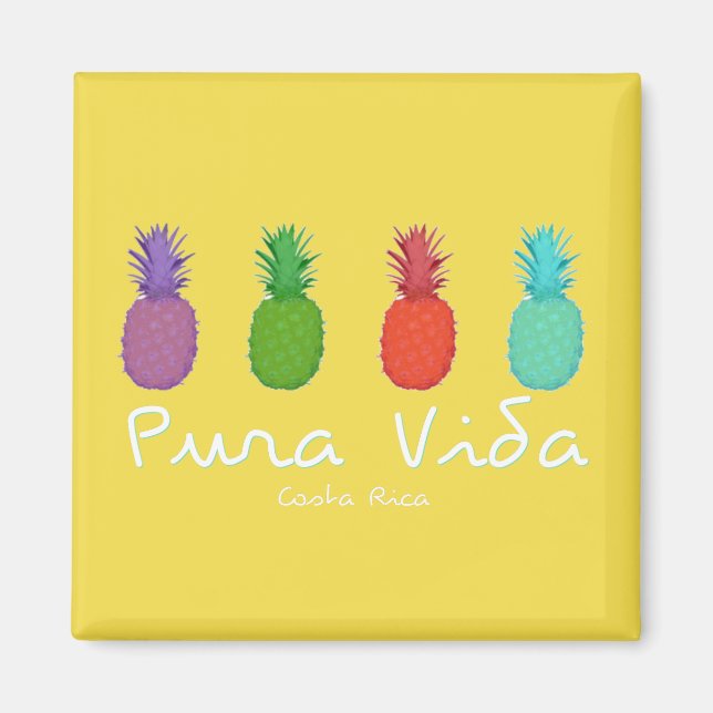 Costa Rica Pura Vida Pineaple Magnet (Vorne)