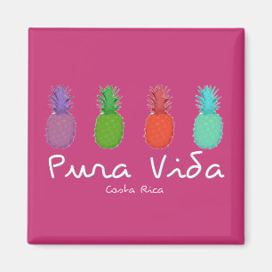 Costa Rica Pura Vida Pineappy Magnet  Rose