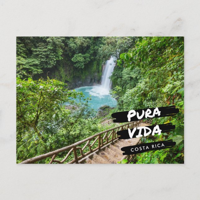 Costa Rica Pura Vida Rio Celeste Postkarte (Vorderseite)