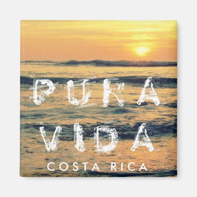 Costa Rica Pura Vida Sunset Souvenir Magnet (Vorne)
