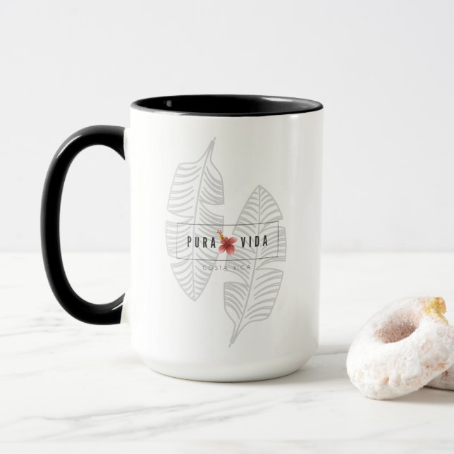Costa Rica Pura Vida Tropisches Leaf Tasse (Mit Donut)
