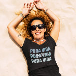 Costa Rica Pura Vida Vibes Souvenir T-Shirt<br><div class="desc">Costa Rica Souvenir T - Shirt in einem blauen Text "Pura vida vibes" Design.</div>
