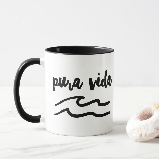 Costa Rica Pura Vida Wave Souvenir Tasse (Mit Donut)