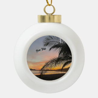 Costa Rica "Pura Vida" Weihnachtsschmuck Keramik Kugel-Ornament