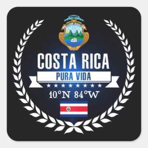 Costa Rica Quadratischer Aufkleber