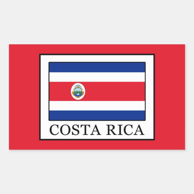 Costa Rica Rechteckiger Aufkleber (Vorderseite)