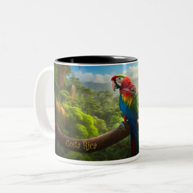 Costa Rica Regenwald - Wilder Papagei Tasse (Vorderseite Links)