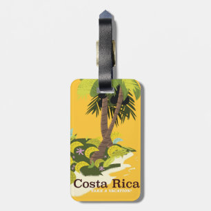 Costa Rica Retro Stil Reiseplakat Gepäckanhänger