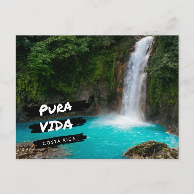 Costa Rica Rio Celeste Wasserfall Urlaub Postkarte (Vorderseite)