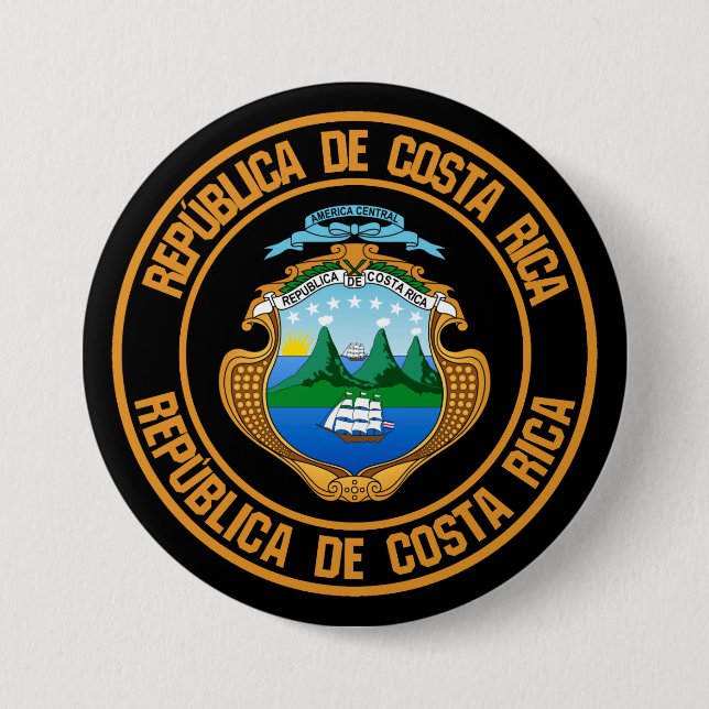 Costa Rica Round Emblem Button (Vorderseite)