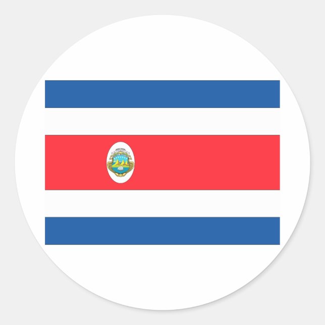 Costa Rica Runder Aufkleber (Vorderseite)