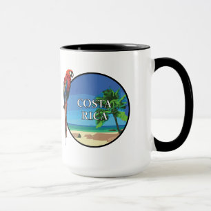 Costa Rica - Schwarzes 15 Unze-Wecker-Tasse Tasse